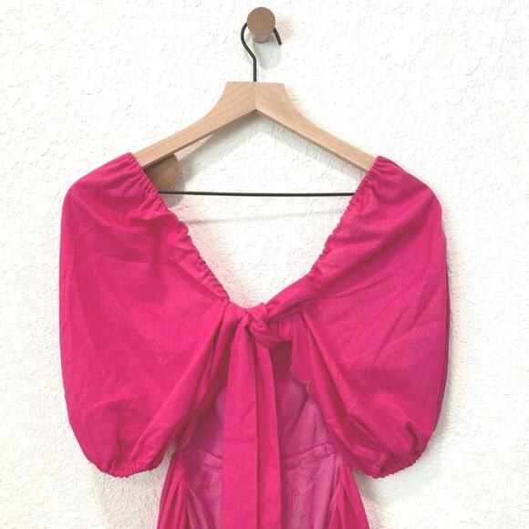 NWT OPT April Scalloped Dress Magenta Medium - Picture 12 of 15